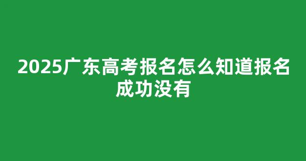 2025广东高考报名怎么知道报名成功没有